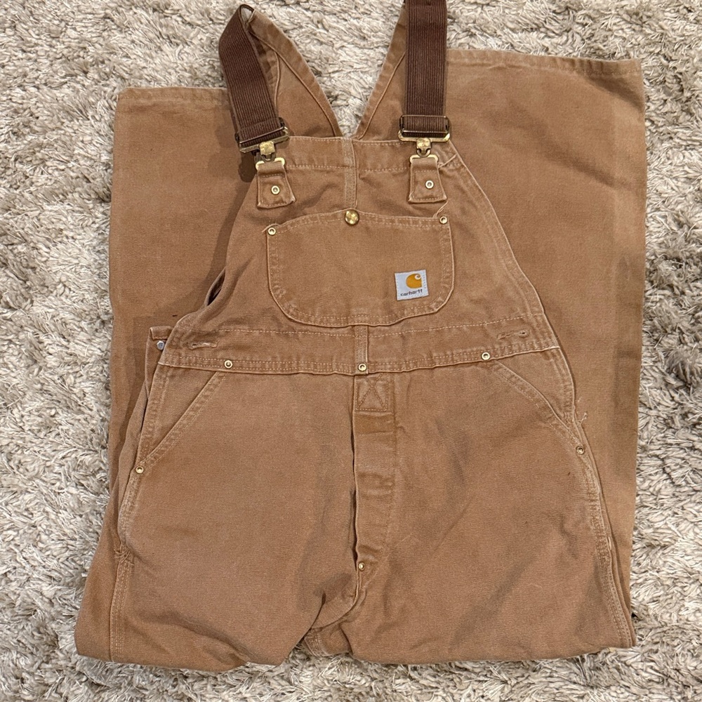 Carhartt Tan Bib Overalls